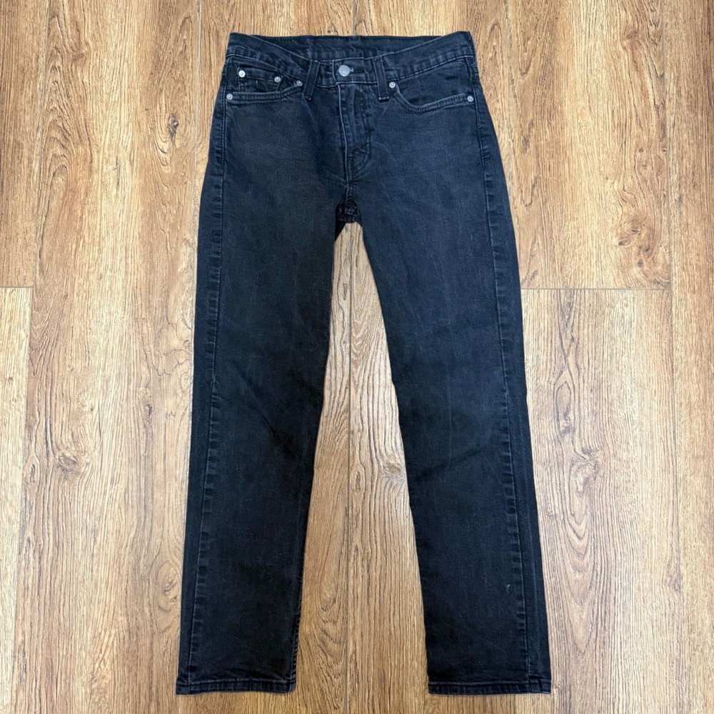 Levi's 514 Faded Black Jeans Mens 29x30 Straight Fit Cotton Grunge Western Denim